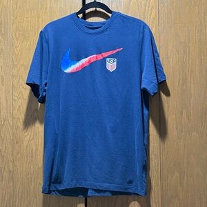 Nike Men's Blue USA Tee with Red, White and Blue Swoosh